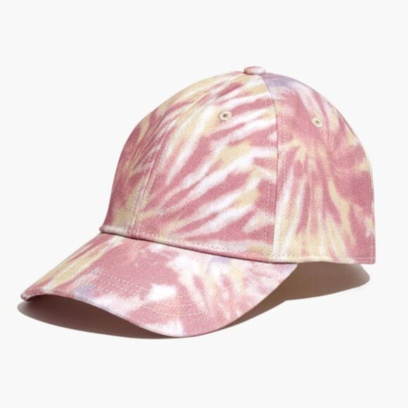 Madewell Pink Tie Dye Print Canvas Baseball Cap Hat - Picture 1 of 6